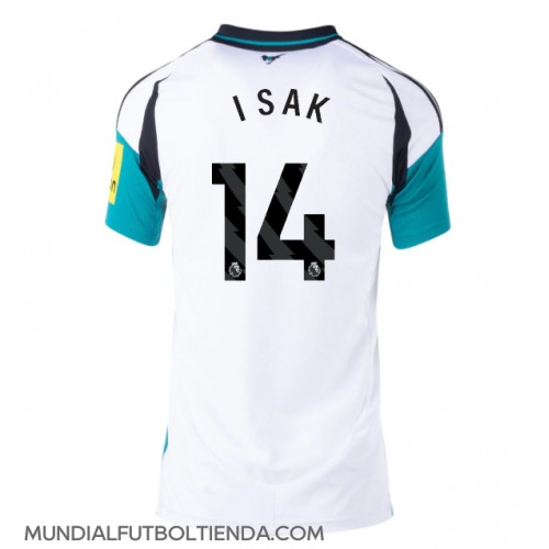 Camiseta Newcastle United Alexander Isak #14 Segunda Equipación Replica 2024-25 para mujer mangas cortas